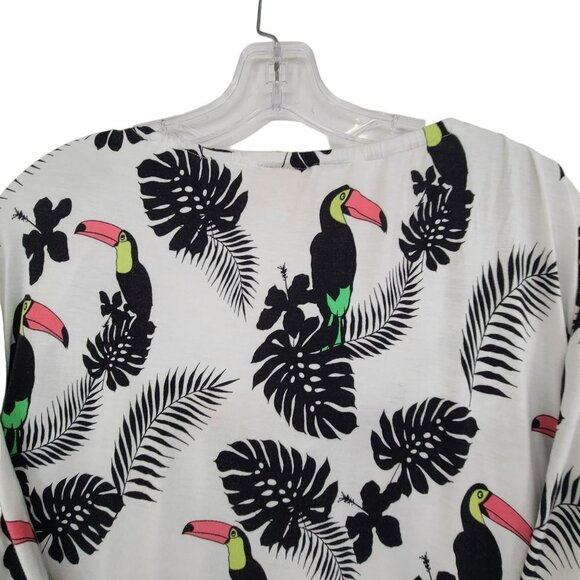 Ruby Rd. Large Shirt Toucan 3/4 Kimono Bird Tassel Top Blouse Tropical Cruise 3x - Picture 7 of 8